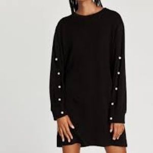 Flash Sale -Zara Black Dress/Tunic w/ Pearl Detail